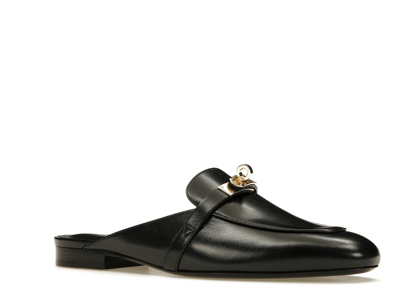 Hermes Oz Mule Noir Goatskin Leather