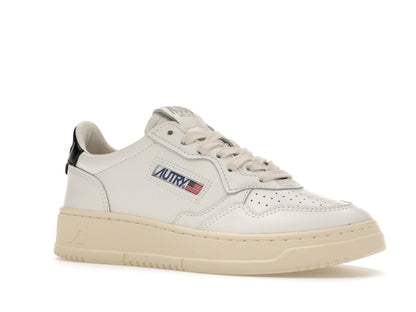 Autry Medalist Leather Low White Black Tab (Women's)