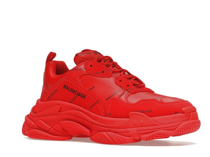 Balenciaga Triple S Allover Logo Red