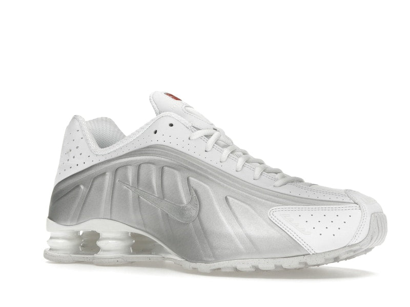 Nike Shox R4 White Bright Crimson Metallic Silver