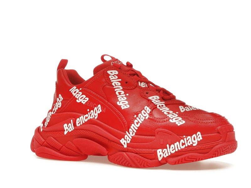 Balenciaga Triple S All Over Tomato Red White