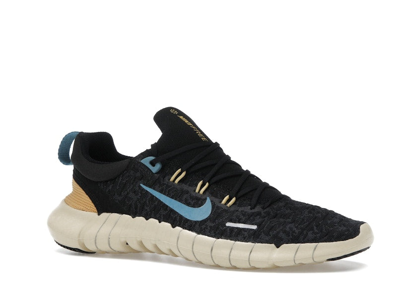 Nike Free Run 5.0 Next Nature Black Anthracite Wheat Gold Noise Aqua (Women's)