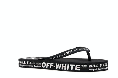 Off-White Logo Typographic Flip Flop Black SS20
