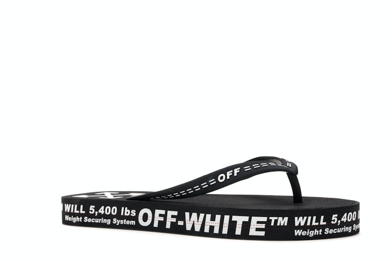 Off-White Logo Typographic Flip Flop Black SS20