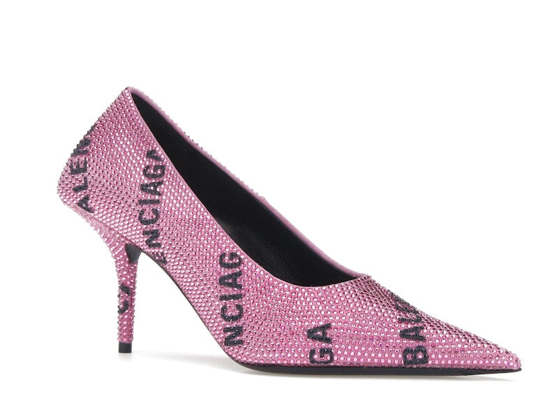 Balenciaga Square Knife Embellished Pumps Pink Black (Women's)