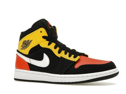 Jordan 1 Mid Black Amarillo Orange