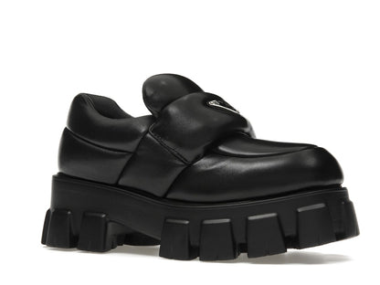 Prada Soft Padded 55mm Loafers Black Nappa Leather
