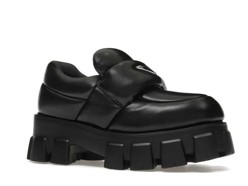 Prada Soft Padded 55mm Loafers Black Nappa Leather