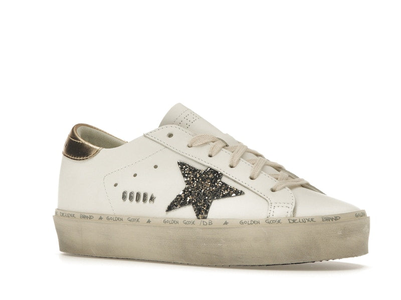 Golden Goose Hi Star White Glitter Gold (Women's)