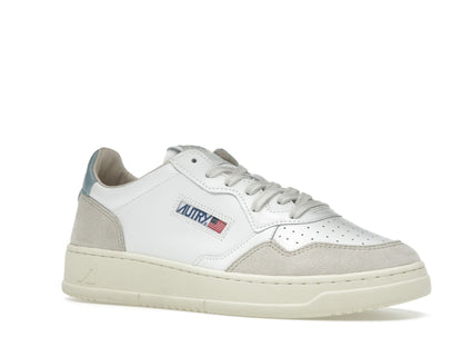 Autry Medalist Leather Low White Silver Blue