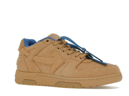 OFF-WHITE Out Of Office OOO Low Tops Camel Blue Wool