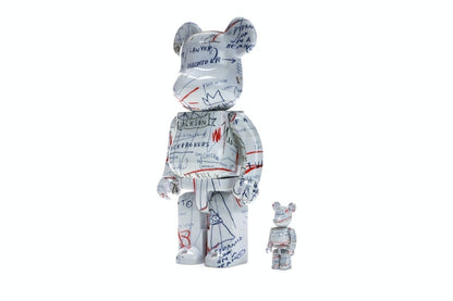 Bearbrick Jean-Michel Basquiat 2 100% & 400% Set White