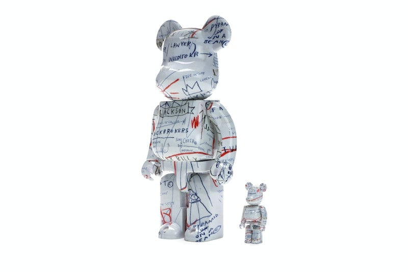 Bearbrick Jean-Michel Basquiat 2 100% & 400% Set White