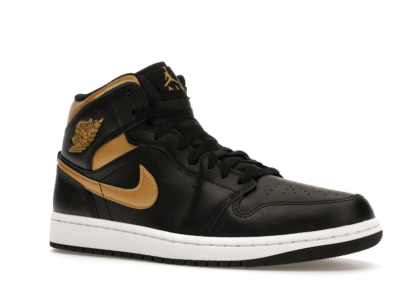 Jordan 1 Mid Black Metallic Gold