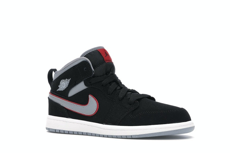 Jordan 1 Mid Black Particle Grey Gym Red (PS)