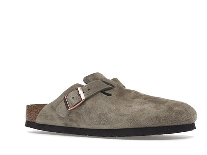 Birkenstock Boston Soft Footbed Suede Taupe (Narrow Fit)