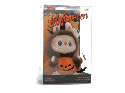 Pop Mart Labubu Happy Halloween Party Series-Sitting Pumpkin Vinyl Plush Pendant