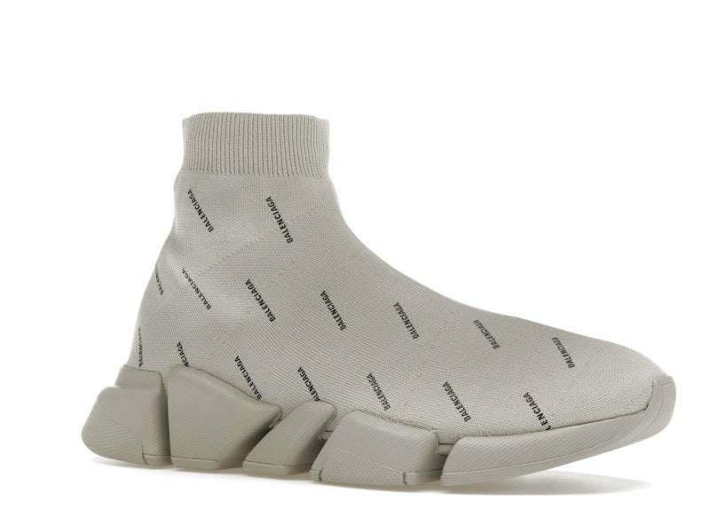 Balenciaga Speed Trainer 2.0 All Over Logo Beige