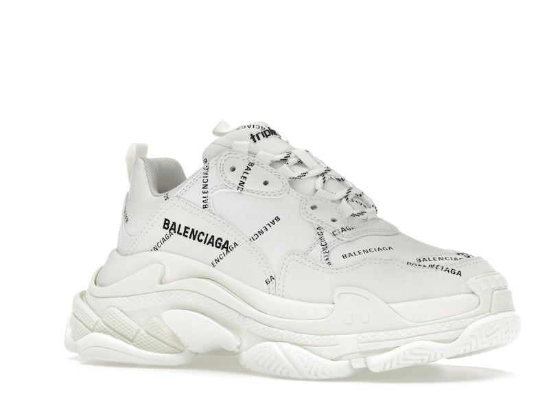 Balenciaga Triple S Allover Logo White (Women's)