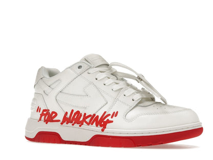 OFF-WHITE Out Of Office OOO Low Tops White Red