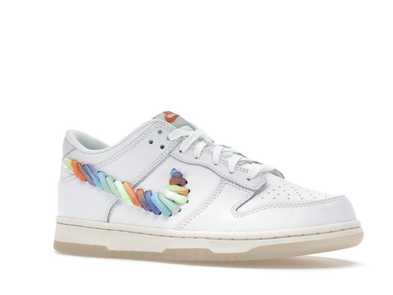 Nike Dunk Low SE Rainbow Lace Swoosh White (GS)