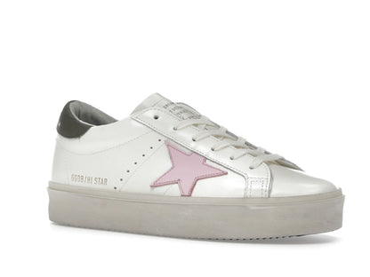 Golden Goose Hi Star White Pink Silver (Women's)