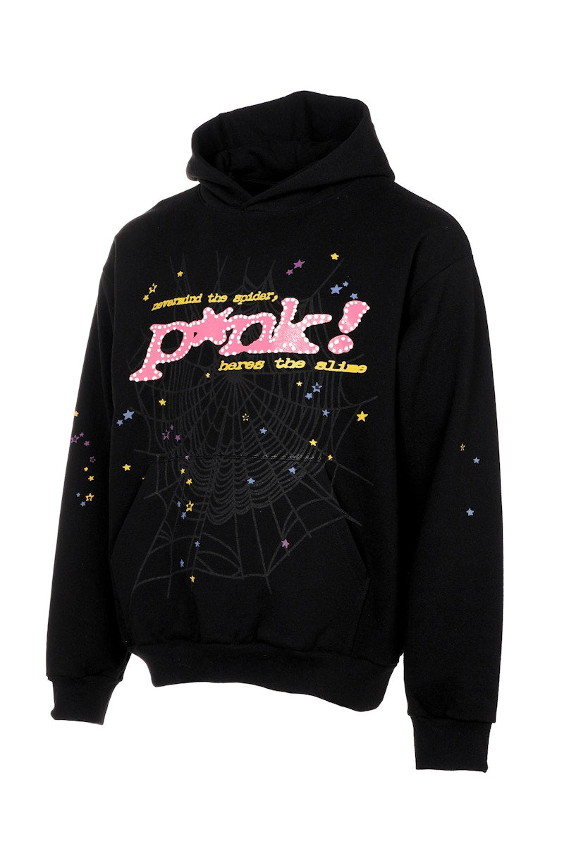 Sp5der P*NK Hoodie Black