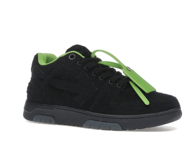 OFF-WHITE Out Of Office "OOO" Low Tops Black Green Wool