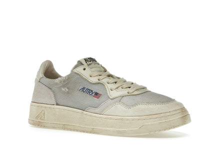 Autry Medalist Leather Low Grey White Super Vintage