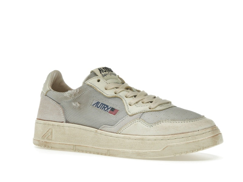 Autry Medalist Leather Low Grey White Super Vintage