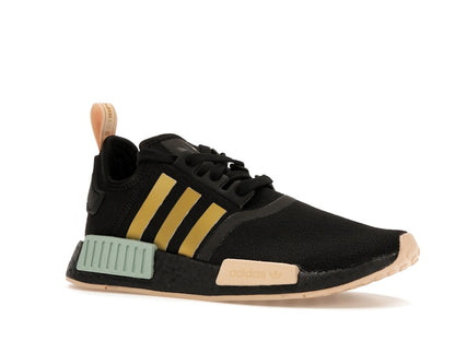 adidas NMD R1 Black Gold Metallic Halo Amber (Women's)