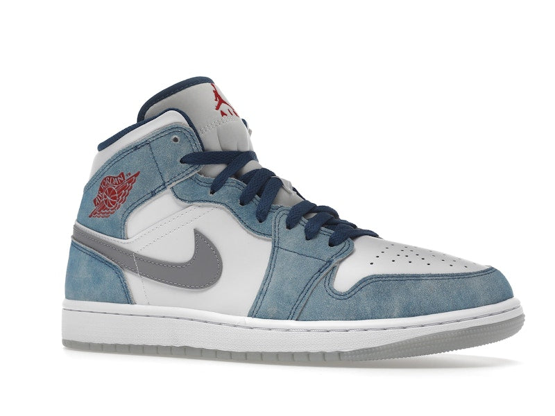 Jordan 1 Mid French Blue Fire Red