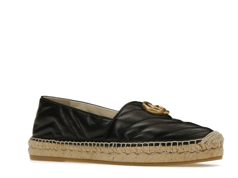 Gucci Double G Espadrille Black Leather