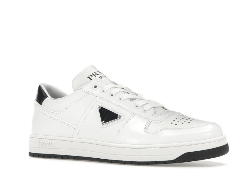Prada Downtown Low Top Sneakers Leather White White Black