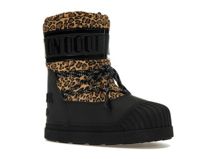 Moncler Shedir Snow Boots Palm Angels Black Leopard Print