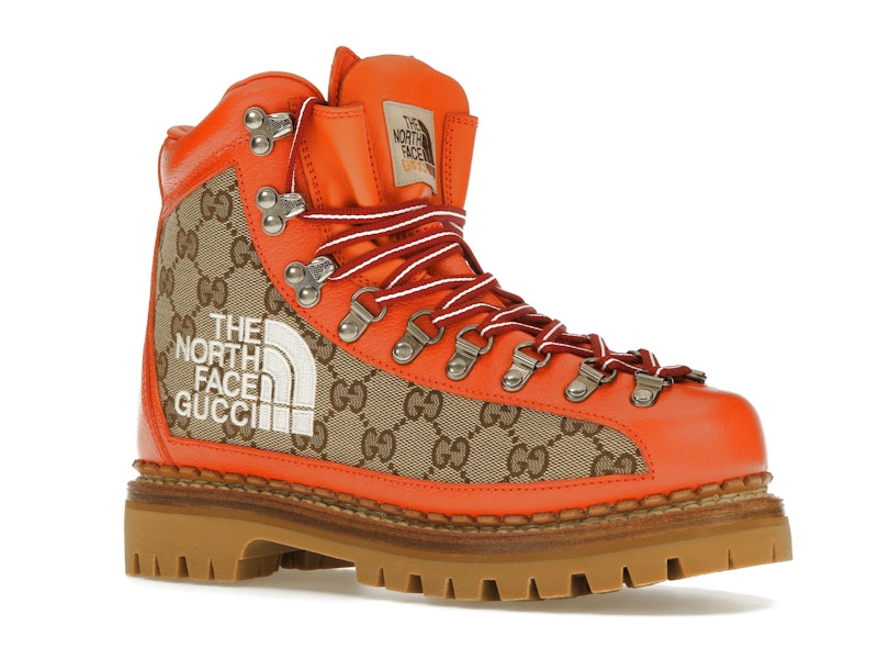 Gucci x The North Face Canvas Leather Boot Beige Orange (Women's)