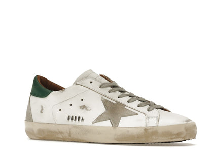 Golden Goose Super-Star White Green Grey Suede Patch