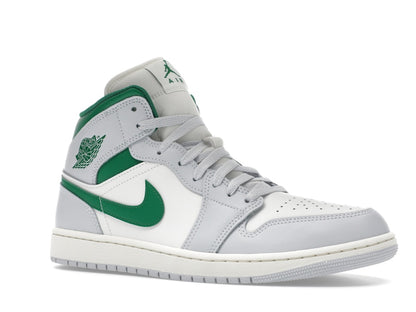 Jordan 1 Mid White Pure Platinum Pine Green