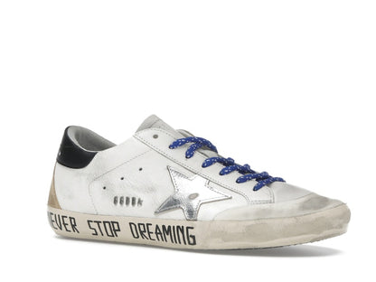 Golden Goose Super Star Never Stop Dreaming White Black Silver-tone