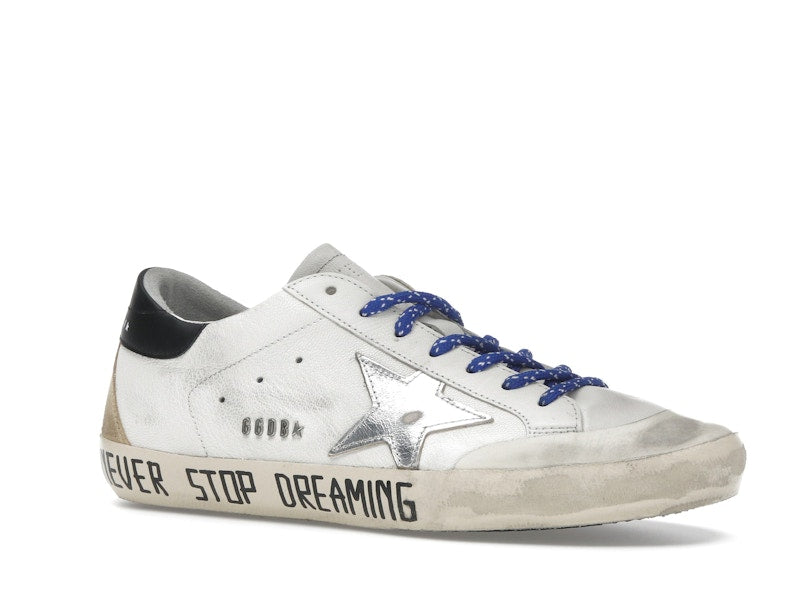 Golden Goose Super Star Never Stop Dreaming White Black Silver-tone