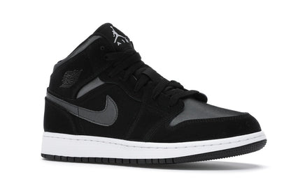 Jordan 1 Mid White Black Grey (GS)