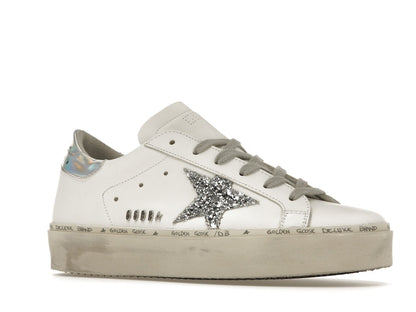 Golden Goose Hi Star White Glitter Star Mirror Heel (Women's)