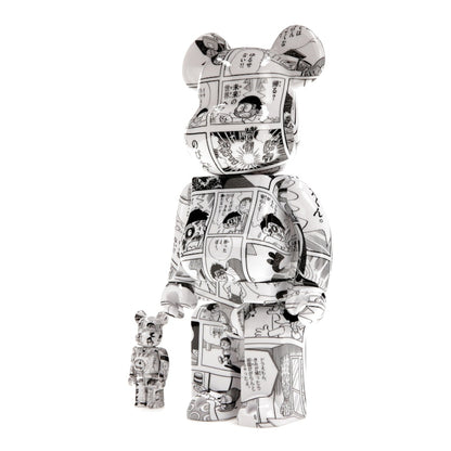 Bearbrick Doraemon (Comic Ver.) 100% & 400% Set Black & White