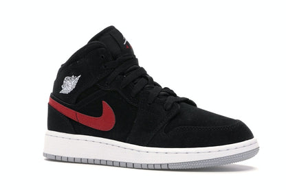 Jordan 1 Mid Multi-Color Swoosh Black (GS)
