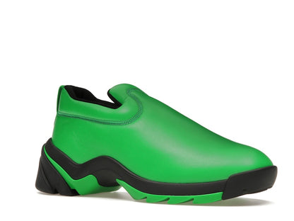 Bottega Veneta Lagoon Low Top Leather Sneaker Black Green