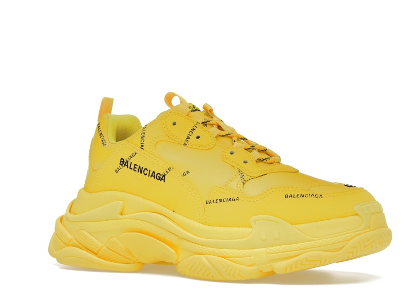 Balenciaga Triple S Allover Logo Yellow