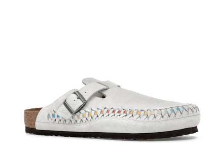 Birkenstock Boston Braided Suede Kith Antique White Tie Dye