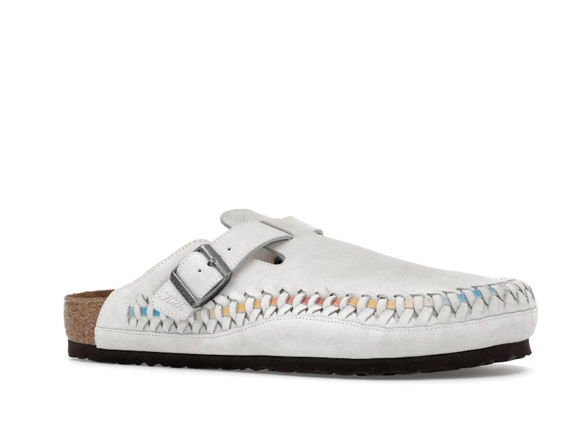 Birkenstock Boston Braided Suede Kith Antique White Tie Dye
