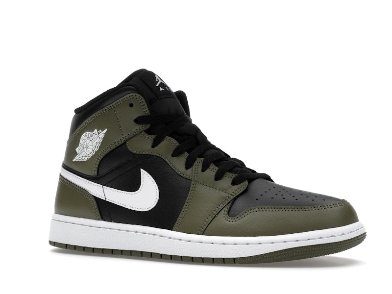 Jordan 1 Mid Black White Olive