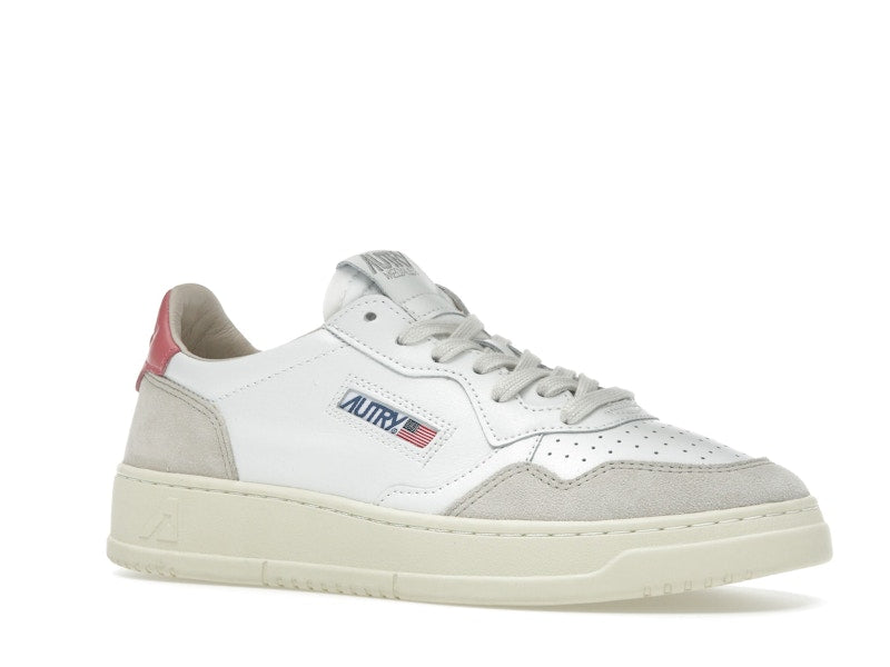 Autry Medalist Leather Low White Tearose Beige (Women's)